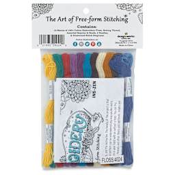 Design Works Zenbroidery Floss Trim Pack - Jewel Tones, Pkg of 12, back of the packaging