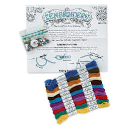 Design Works Zenbroidery Floss Trim Pack - Jewel Tones, Pkg of 12, contents laid out
