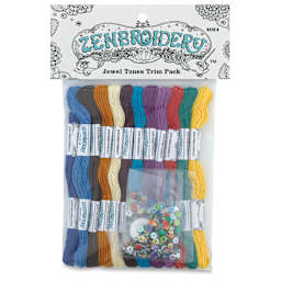Design Works Zenbroidery Floss Trim Pack - Jewel Tones, Pkg of 12, front of the packaging