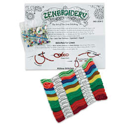 Design Works Zenbroidery Floss Trim Pack - Christmas, Pkg of 12, contents laid out