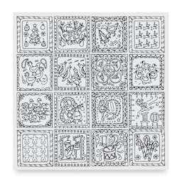 Design Works Zenbroidery - 12 Days of Christmas, 10" x 10" design on fabric sheet