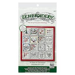 Design Works Zenbroidery - 12 Days of Christmas, 10" x 10" front of packaging