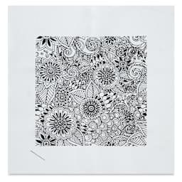 Zenbroidery Stamped Embroidery Kits - Stamped floral design on fabric sheet
