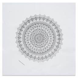 Zenbroidery Stamped Embroidery Kits - Stamped Mandala design on fabric sheet