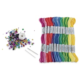 Design Works Zenbroidery Floss Trim Pack - Variegated, Pkg of 12, contents laid out