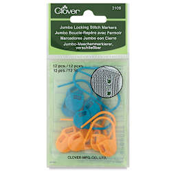 Clover Stitch Markers - Package of 12 Jumbo Stitch Markers shown

