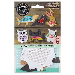 Cross Stitch Style Punched Paper Animal Shapes Kit