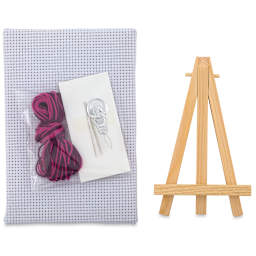 Cross Stitch Style Canvas and Easel Set