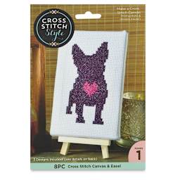 Cross Stitch Style Canvas and Easel Set