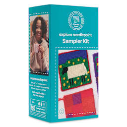 Friendly Loom Needlepoint Coaster and Bookmark Sampler Kit front of packaging