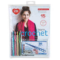 Red Heart Learn Crochet Kit front of package