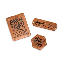 The Hook Nook Project Labels - Sew-On Faux Leather Labels, Package of 6