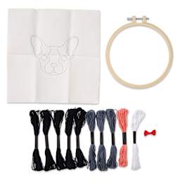 Needle Creations Needle Punch Kit - Dog, contents laid out