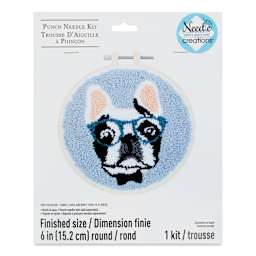 Needle Creations Needle Punch Kit - Bulldog with Glasses, 6", packaging