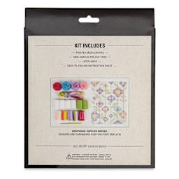 Needle Creations Latch Hook Wall Hanging Kit - Flowers (Back of packaging)