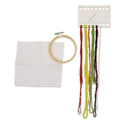 Leisure Arts Cross Stitch Kit - Avocado, 4" (Kit contents)