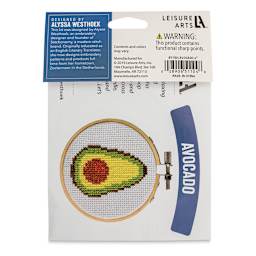Leisure Arts Cross Stitch Kit - Avocado, 4" (Back of packaging)