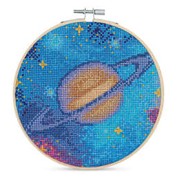 Leisure Arts Cross Stitch Kit - Galaxy, 6" (Completed design in hoop)