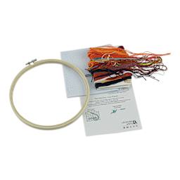 Leisure Arts Cross Stitch Kit - Colored Sky, 8", contents laid outside of the packaging