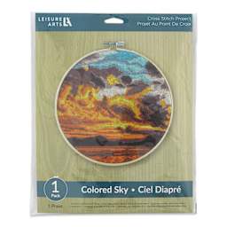 Leisure Arts Cross Stitch Kit - Colored Sky, 8", front of the packaging