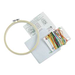 Leisure Arts Cross Stitch Kit - Spicy Disaster, 7", contents laid out of the packaging