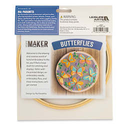 Leisure Arts Organza Embroidery Kit - Butterflies (Back of packaging)