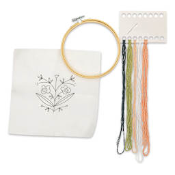 Leisure Arts Organza Embroidery Kit - Desert Flower (Kit contents)