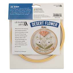 Leisure Arts Organza Embroidery Kit - Desert Flower (Back of packaging)