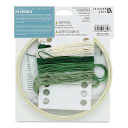 Leisure Arts Organza Embroidery Kit - Eucalyptus (Back of packaging)