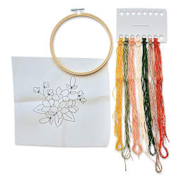 Leisure Arts Organza Embroidery Kit - Magnolias (Kit contents)