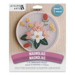 Leisure Arts Organza Embroidery Kit - Magnolias (Front of packaging)