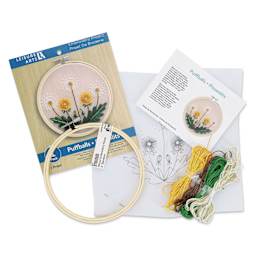 Leisure Arts Organza Embroidery Kit - Puffballs contents