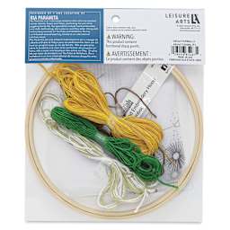 Leisure Arts Organza Embroidery Kit - Puffballs back of packaging
