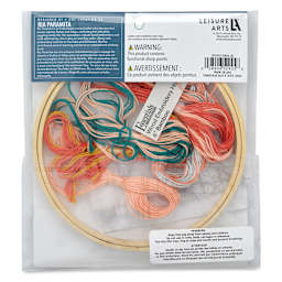 Leisure Arts Organza Embroidery Kit - Dahlia, back of the packaging
