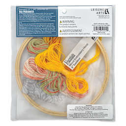 Leisure Arts Organza Embroidery Kit - Spring Blooms, back of the packaging