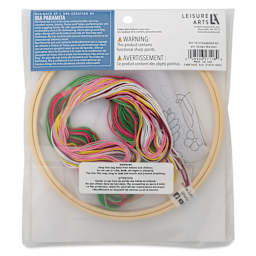 Leisure Arts Organza Embroidery Kit - Strawberries, back of packaging