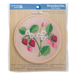 Leisure Arts Organza Embroidery Kit - Strawberries, front of packaging