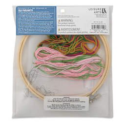 Leisure Arts Organza Embroidery Kit - Lilies, back of packaging