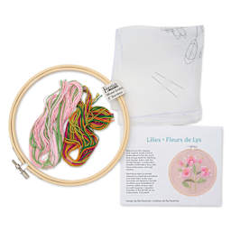 Leisure Arts Organza Embroidery Kit - Lilies, kit contents