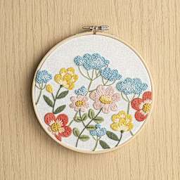 Leisure Arts Embroidery Kit - Garden Fresh, completed project