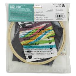 Leisure Arts Embroidery Kit - Neon Mandala, 6", back of the packaging