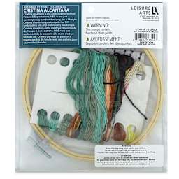 Leisure Arts Embroidery Kit - Cactus Garden, 6", back of the packaging