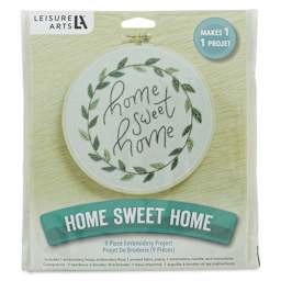 Leisure Arts Embroidery Kit - Home Sweet Home, 6", front of the packaging