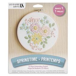 Leisure Arts Embroidery Kit - Springtime, 6", front of the packaging