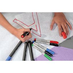 Smart-Fab Art and Decoration Fabric - Closeup of person using markers to write on fabric