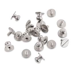Realeather Button Studs - Both sides of Button studs shown scattered in pile
