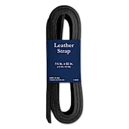 Realeather Leather Strap - Black, 1-1/2" x 50", in packaging