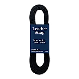 Realeather Leather Strip - Black, 3/4" x 48", in packaging