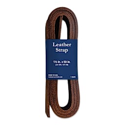 Realeather Leather Strap - Brown, 1-1/2" x 50", in packaging