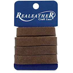 Realeather Leather Strips - Front of package of Brown roll of Leather
